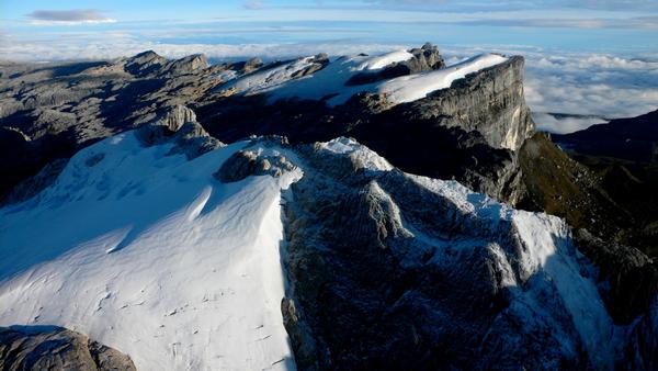 Glaciers high above the Grasberg Mine